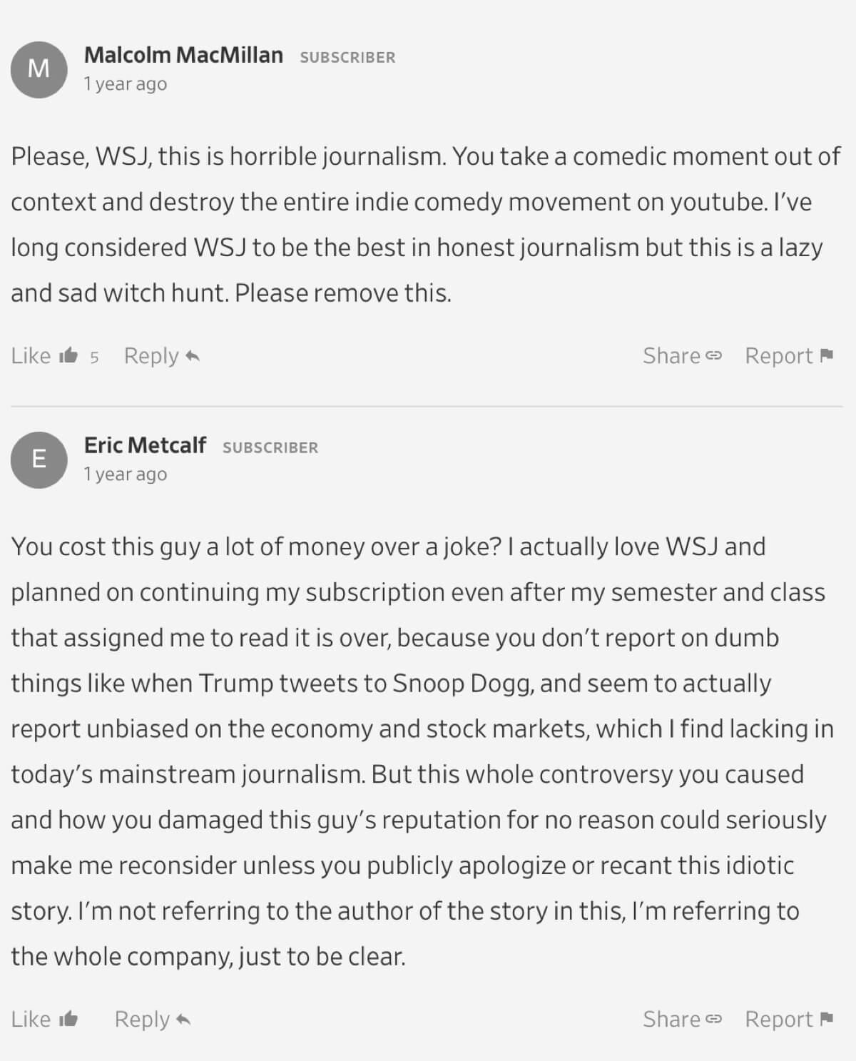 A critical comment on The Wall Street Journal's article about PewDiePie.