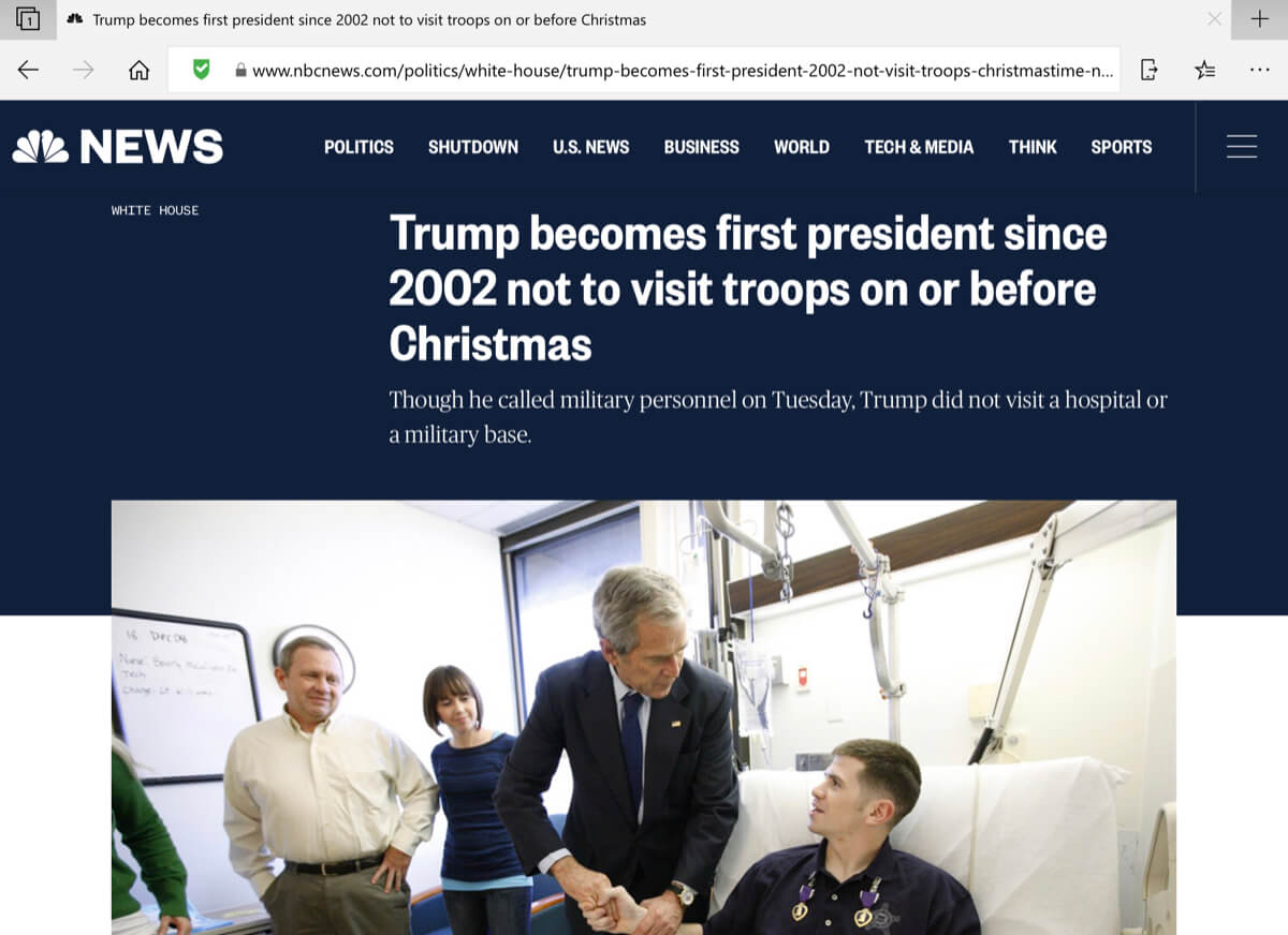 A screenshot of an NBC News post in the Microsoft Edge iOS browser with NewsGuard enabled.