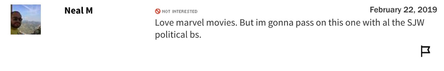 Archived Captain Marvel user comments from Rotten Tomatoes.