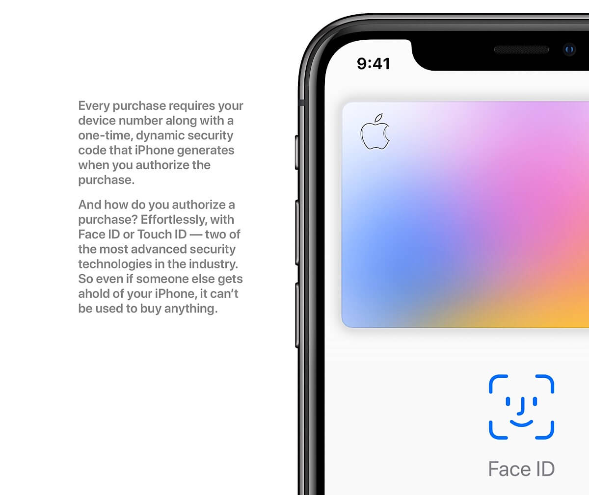 Face ID being used to authorize an Apple Card transaction.