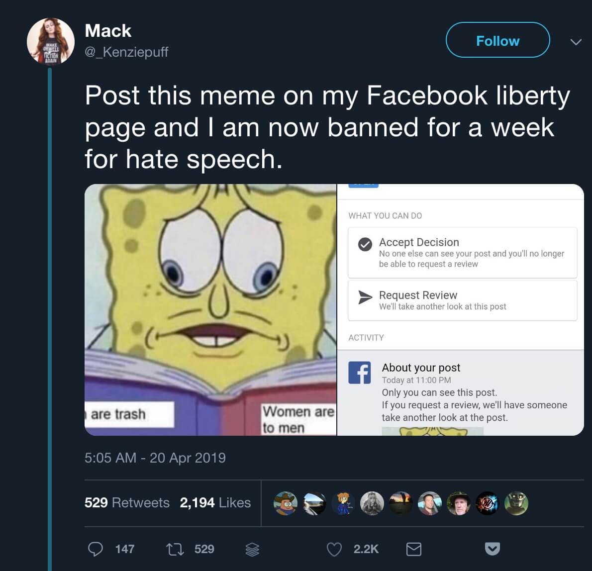 This Spongebob Meme Is Banned On Facebook For Hate Speech