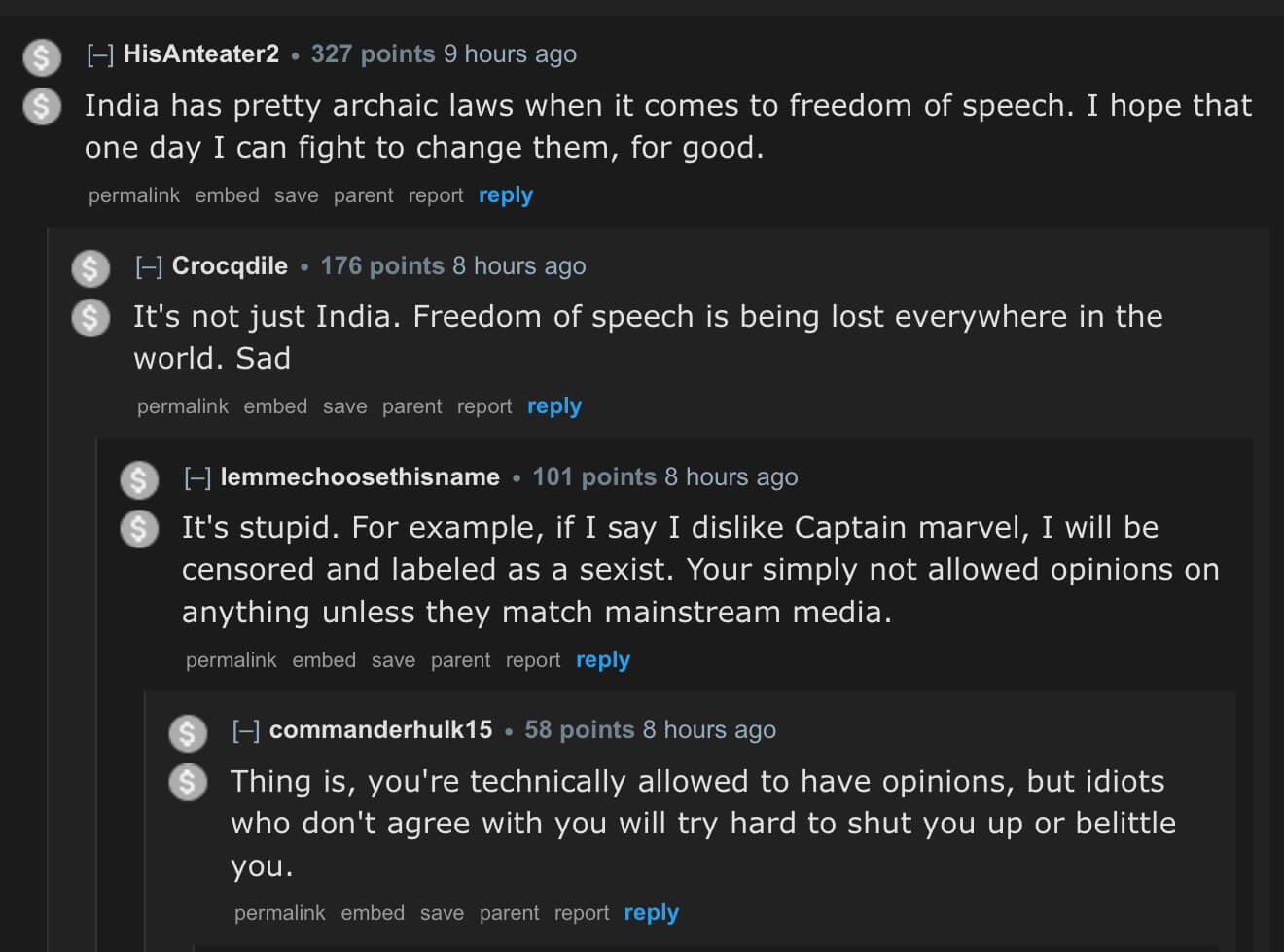 Reddit users claiming this takedown order highlights India’s archaic freedom of speech laws and represents a wider loss of freedom of speech around the world.