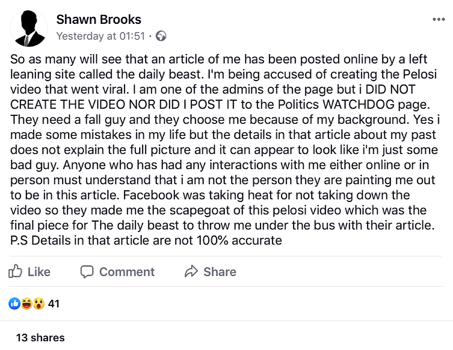 Shawn brooks facebook