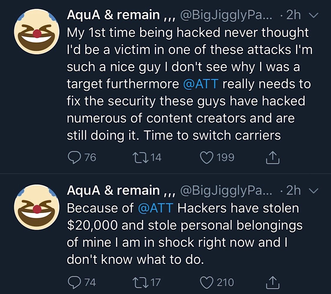 The tweets that appear to have been sent by the real BigJigglyPanda while his Twitter account was compromised.