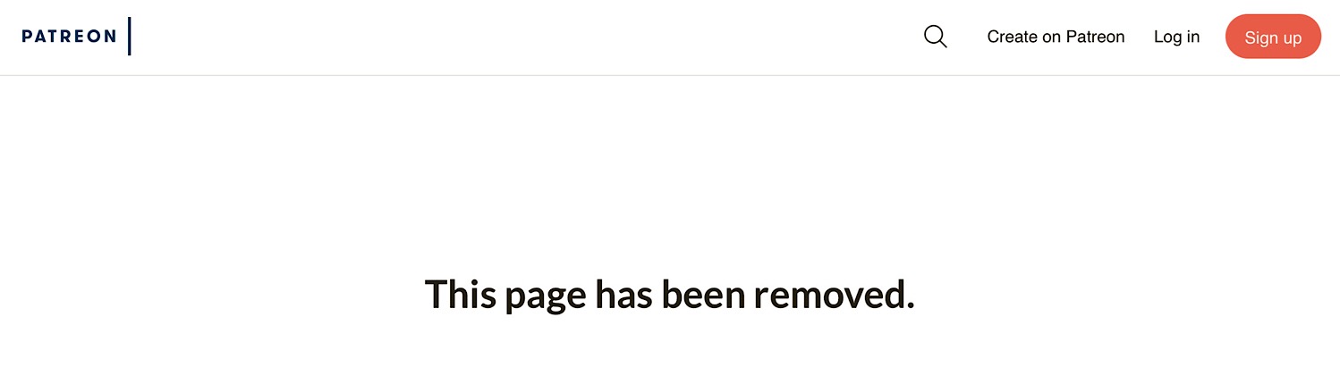 Soph's Patreon removed page.
