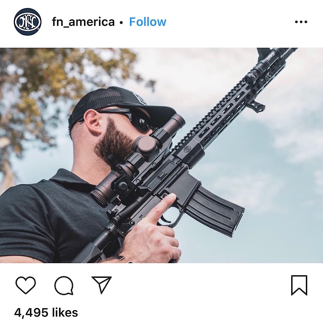An Instagram post from firearms company FN America (Instagram - @fn_america)