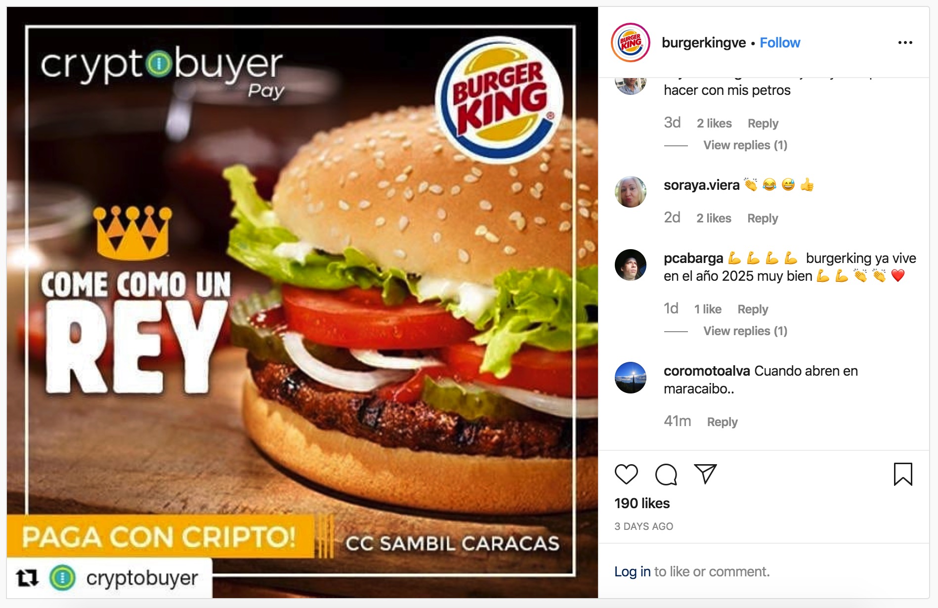 burger king crypto price