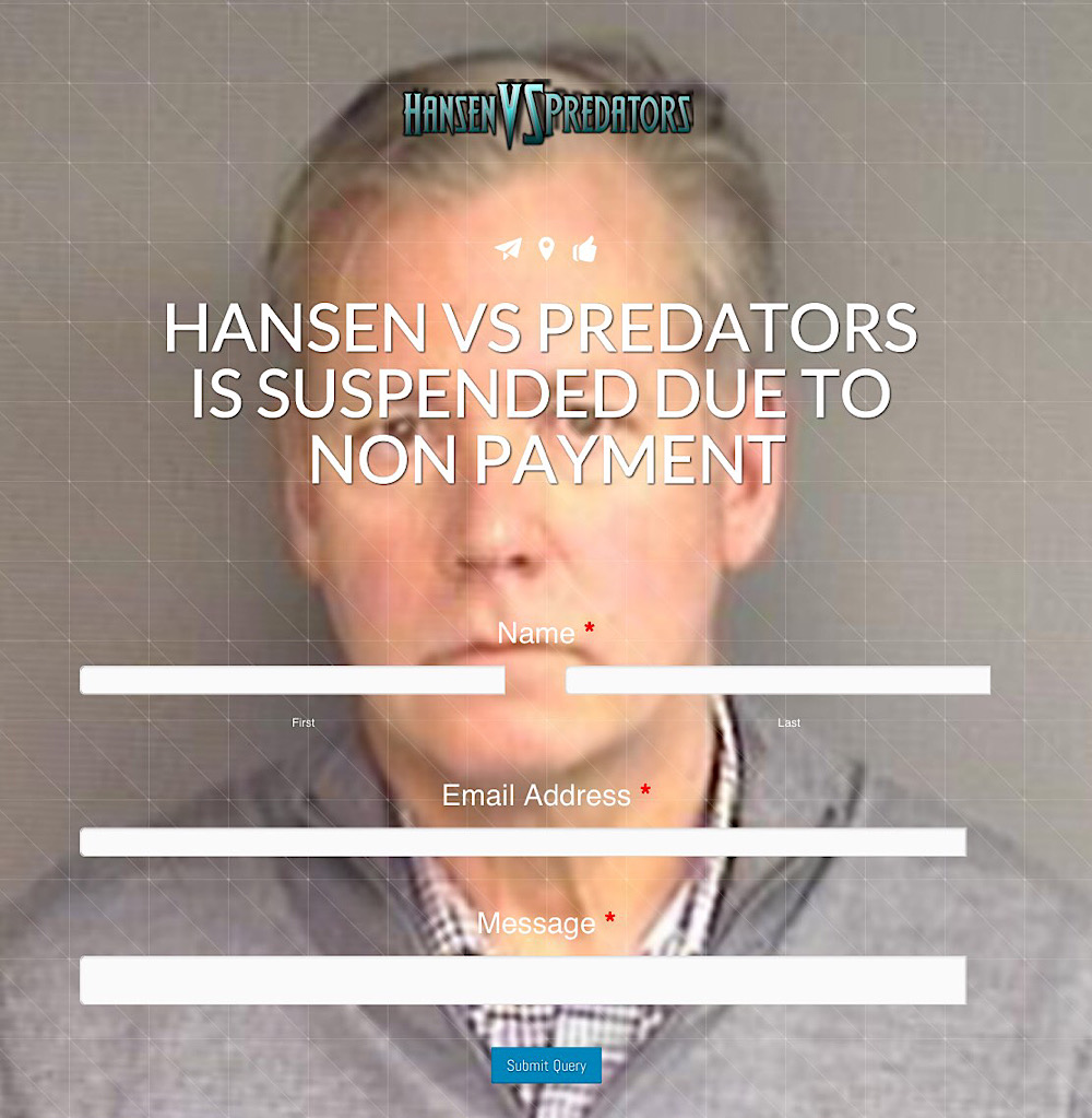 Hansen’s mugshot on Hansen vs Predators