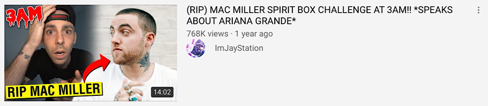 JayStation uploaded a Mac Miller “spirit box challenge” the day after his death (YouTube - ImJayStation)