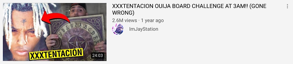 JayStation uploaded a XXXTentacion “ouija board challenge” the day after his death (YouTube - ImJayStation)