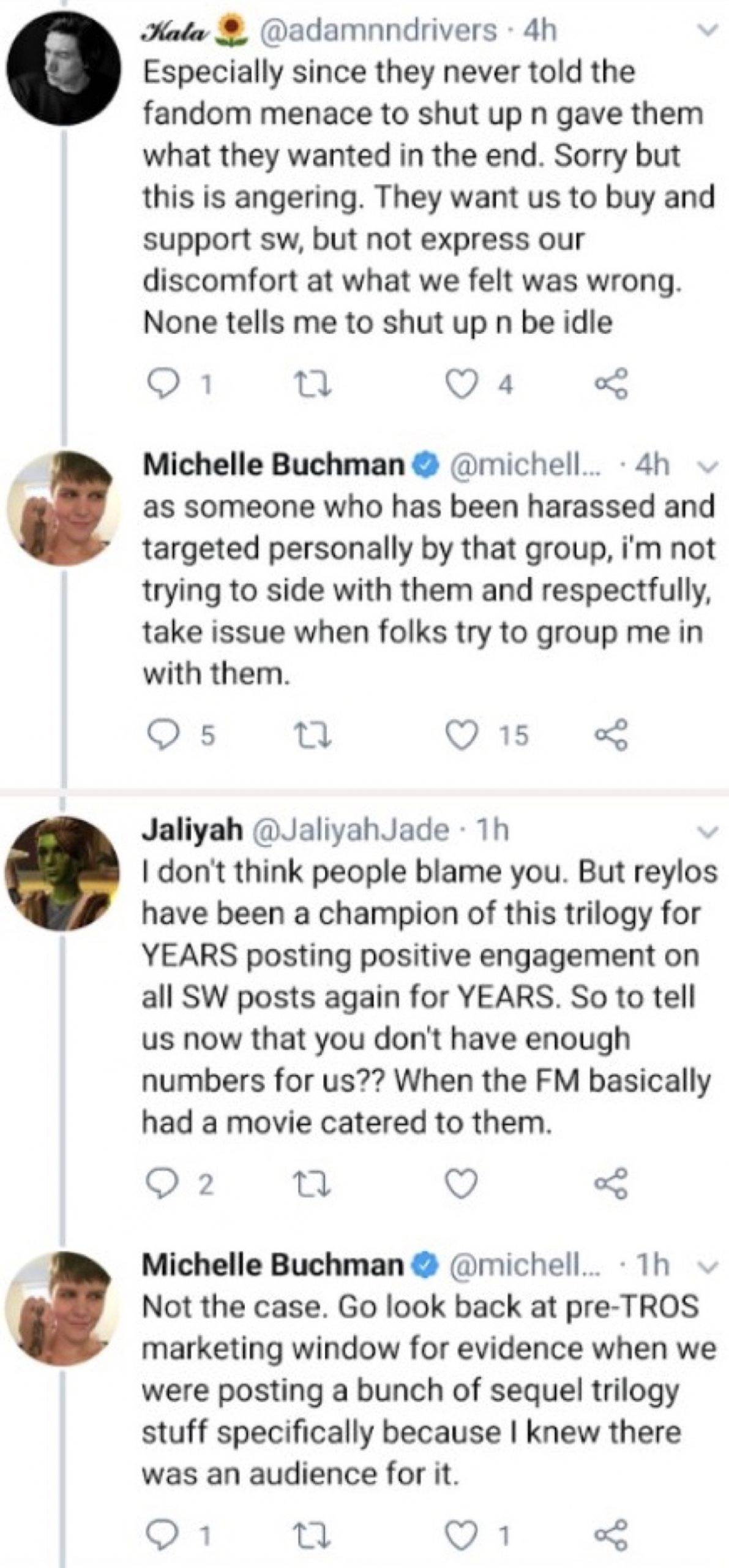 Reylos accused Buchman of telling them to “shut up” (Twitter - @saltandrockets)