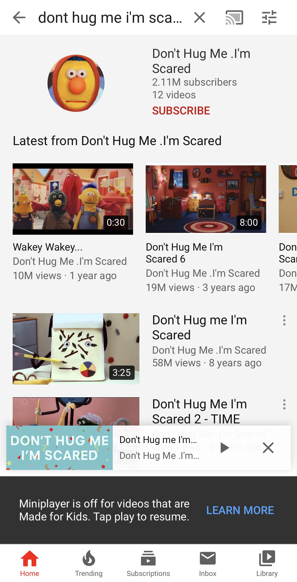 The miniplayer is blocked on YouTube videos that have been flagged as made for kids