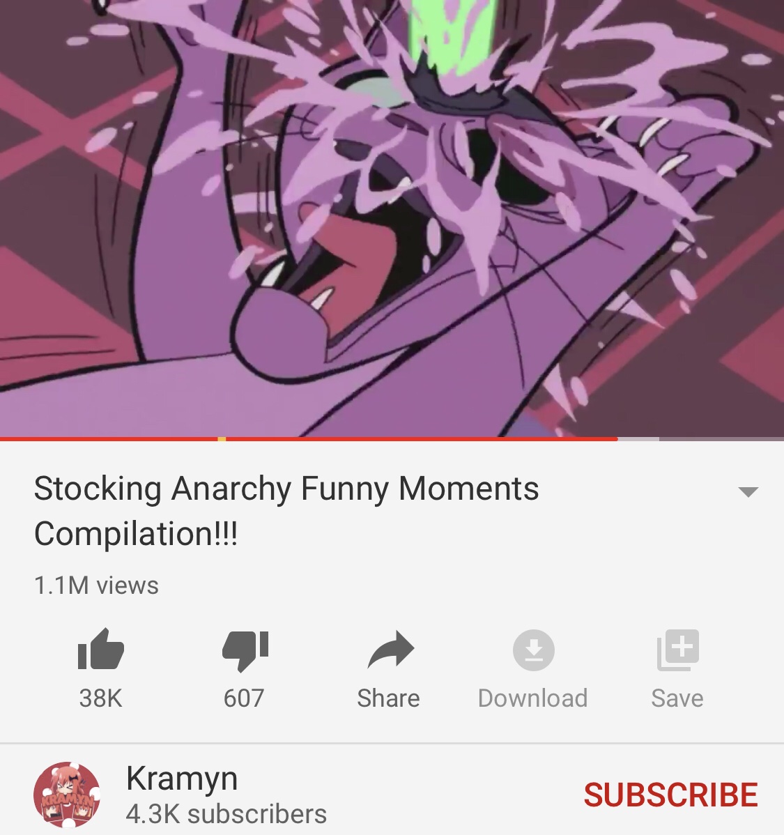 Stocking Anarchy Funny Moments Compilation!!! is a compilation from the Panty & Stocking with Garterbelt anime series which features crude themes and strong language (YouTube - <a href="https://www.youtube.com/watch?v=x9vyysqhLjQ">Stocking Anarchy Funny Moments Compilation!!!</a>)