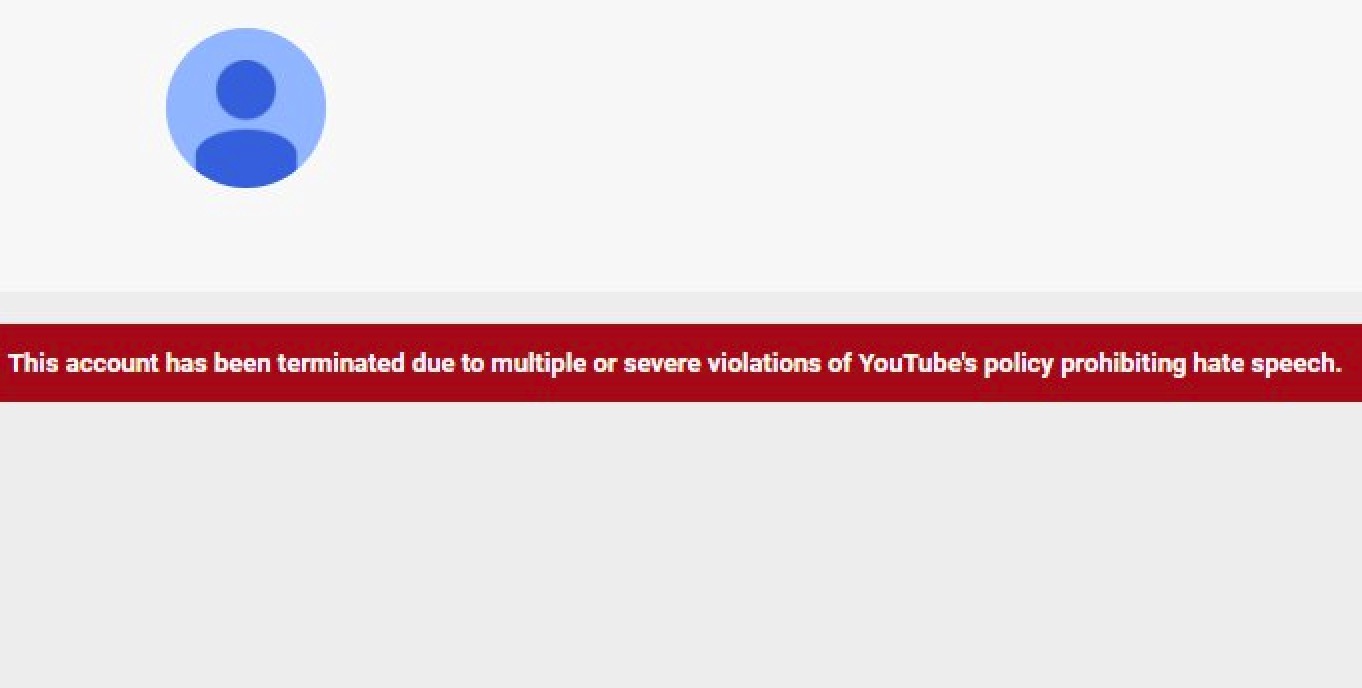 Fuentes’ YouTube channel has been deleted for “hate speech” (YouTube - America First with Nicholas J. Fuentes)