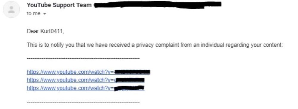Kurt received several YouTube privacy complaints (Twitter - @Kurt0411Fifa)