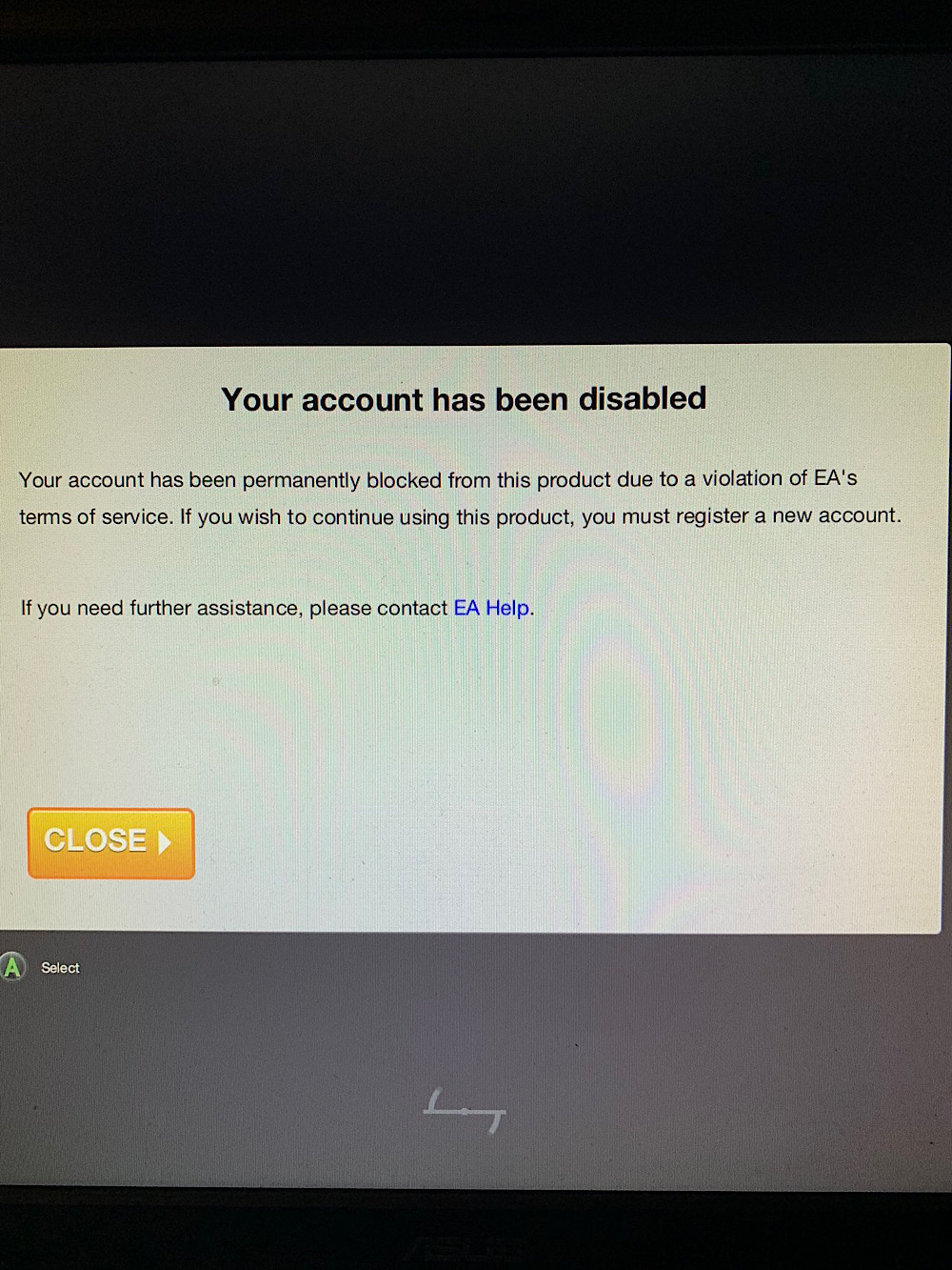 Kurt was told “your account has been disabled” when he attempted to use his EA account (Twitter - @Kurt0411Fifa)