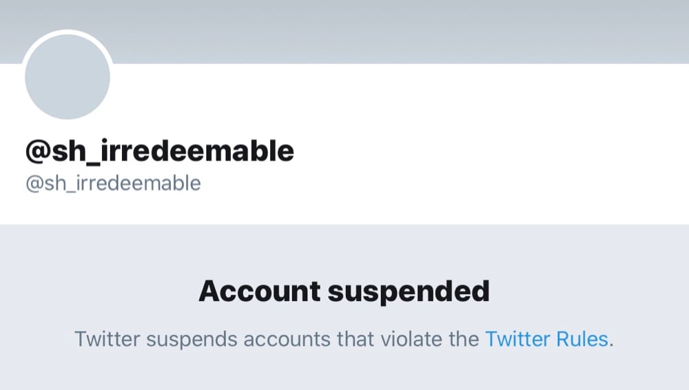 @sh_irredeemable was suspended after Milman said the account “ranks highly on the Botometer score”