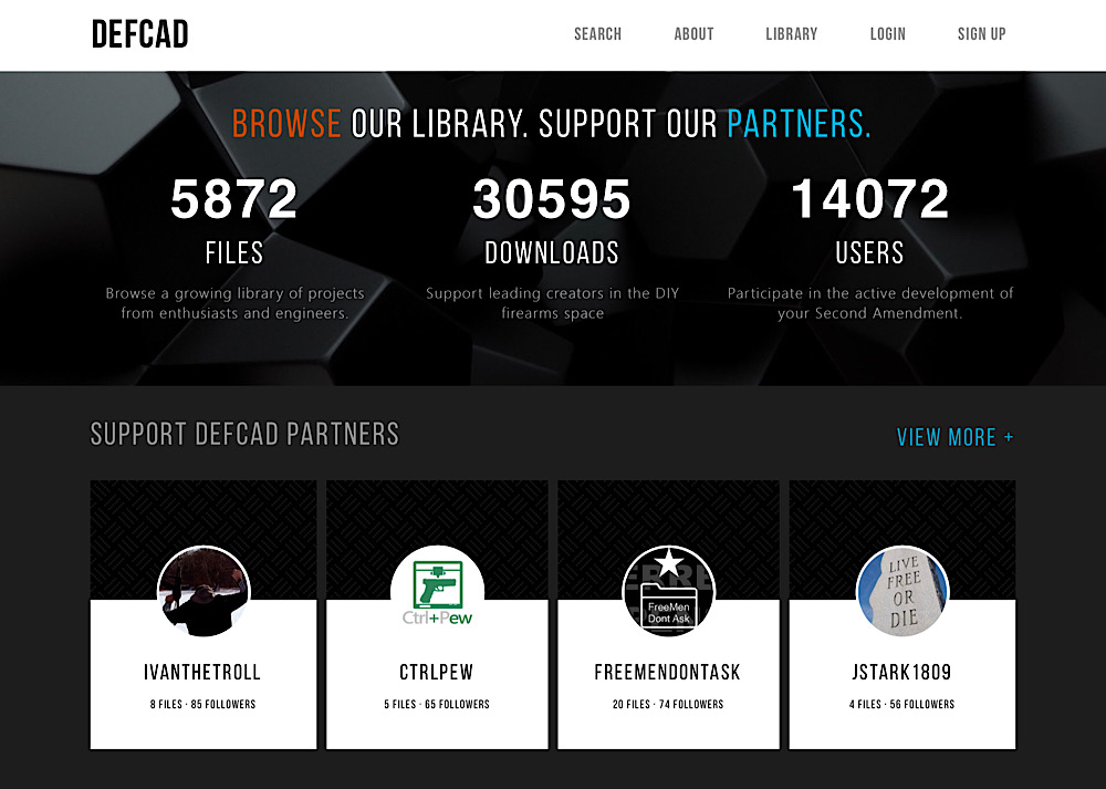 DEFCAD allows users to easily download 3D gun blueprints