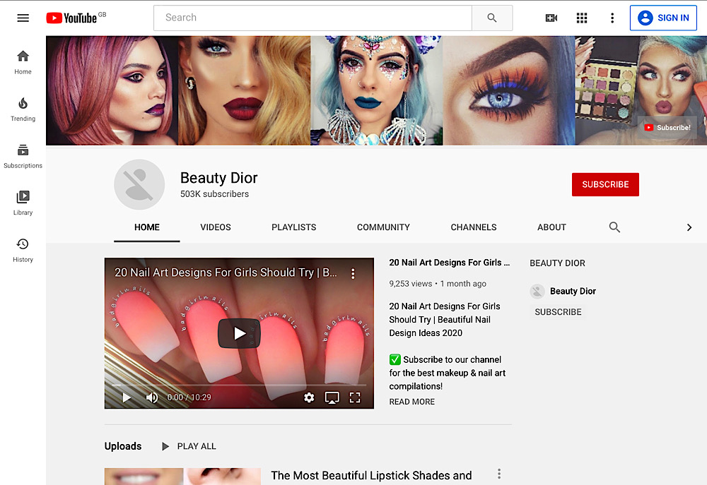 Rienks' vlog channel name was changed to Beauty Dior, rebranded, and filled with clips uploaded by the hackers after they gained control (YouTube - Meghan Rienks)