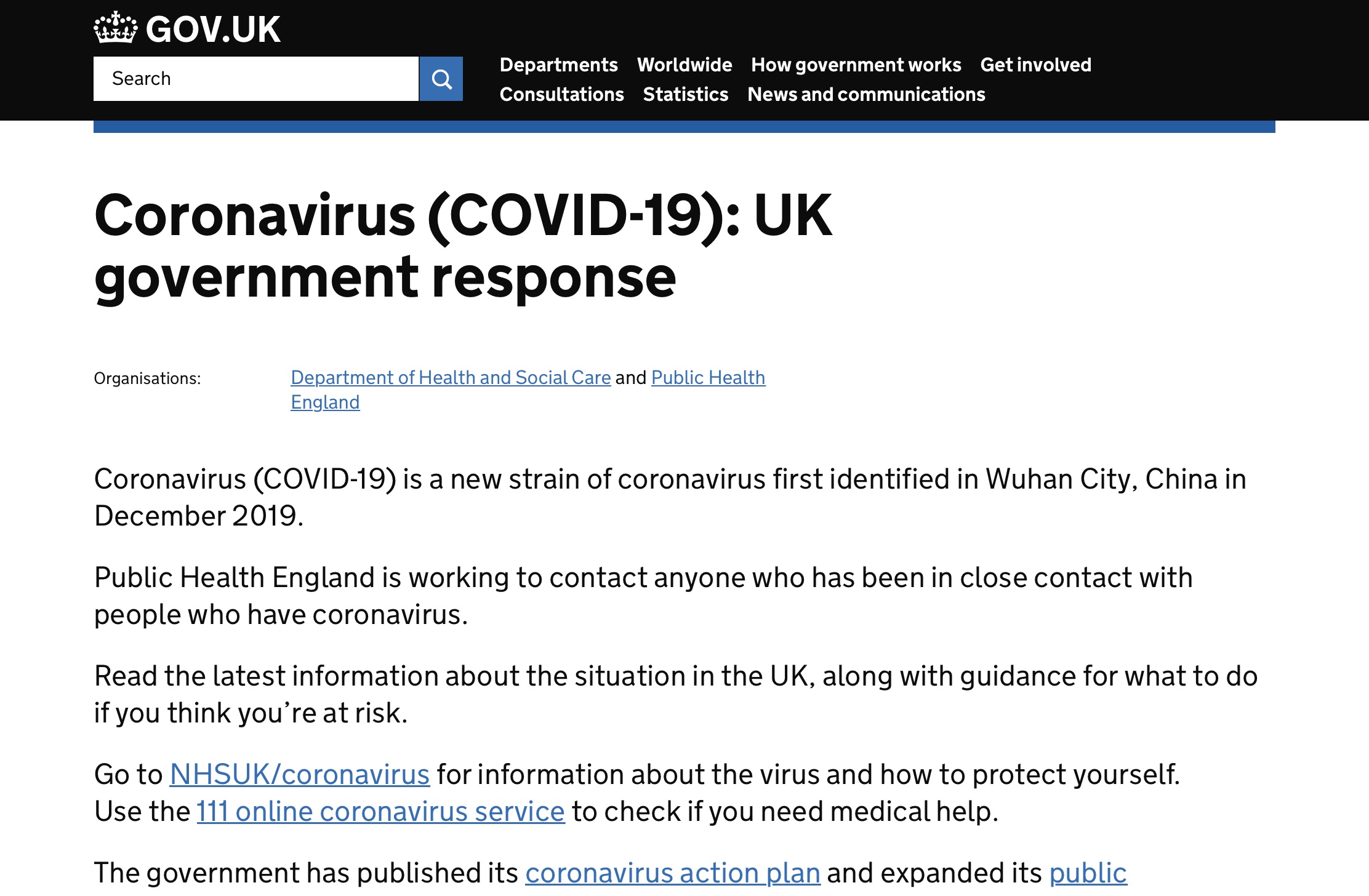 These YouTube desktop notifications direct UK users to a government coronavirus response page