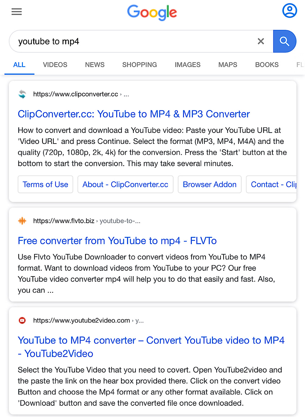 flvto.biz is still topping the Google Search results for “youtube to mp4”