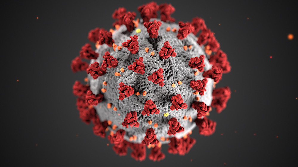 This red and white coronavirus image has become one of the most famous coronavirus images (CDC - Alissa Eckert and Dan Higgins)