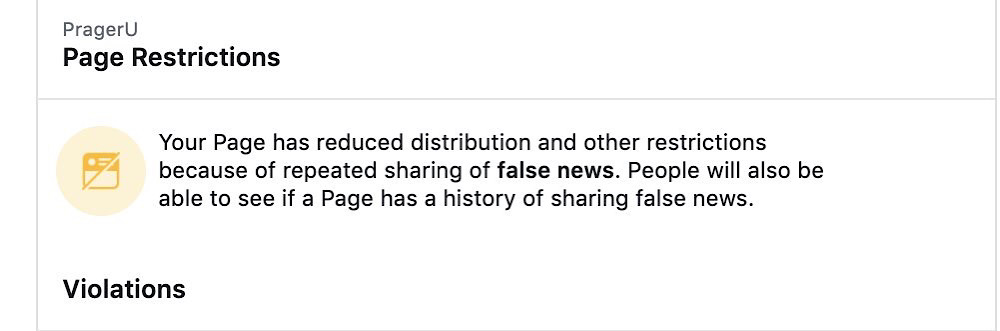 Facebook accused PragerU of “repeated sharing of false news” (Twitter - @PragerU)