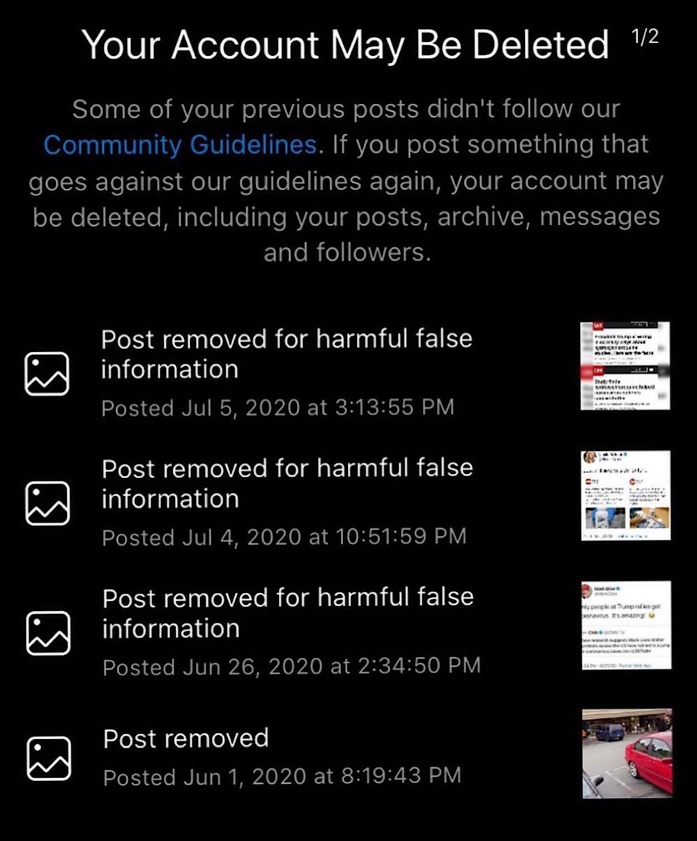 Instagram warned Donald Trump Jr. that his account may be deleted (Instagram - @donaldtrumpjr)