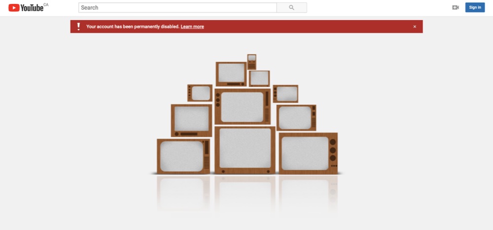 Dan Dicks was shown a message saying "Your account has been permanently disabled" when he attempted to access the Press For Truth YouTube channel (Twitter - @DanDicksPFT)