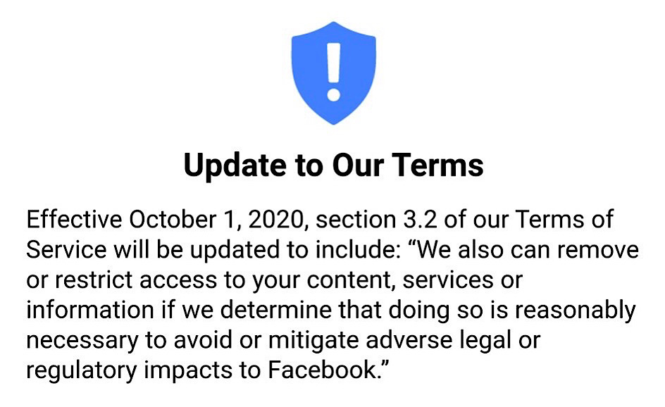 Facebook S New Terms Give It More Discretion To Censor Whatever It Wants