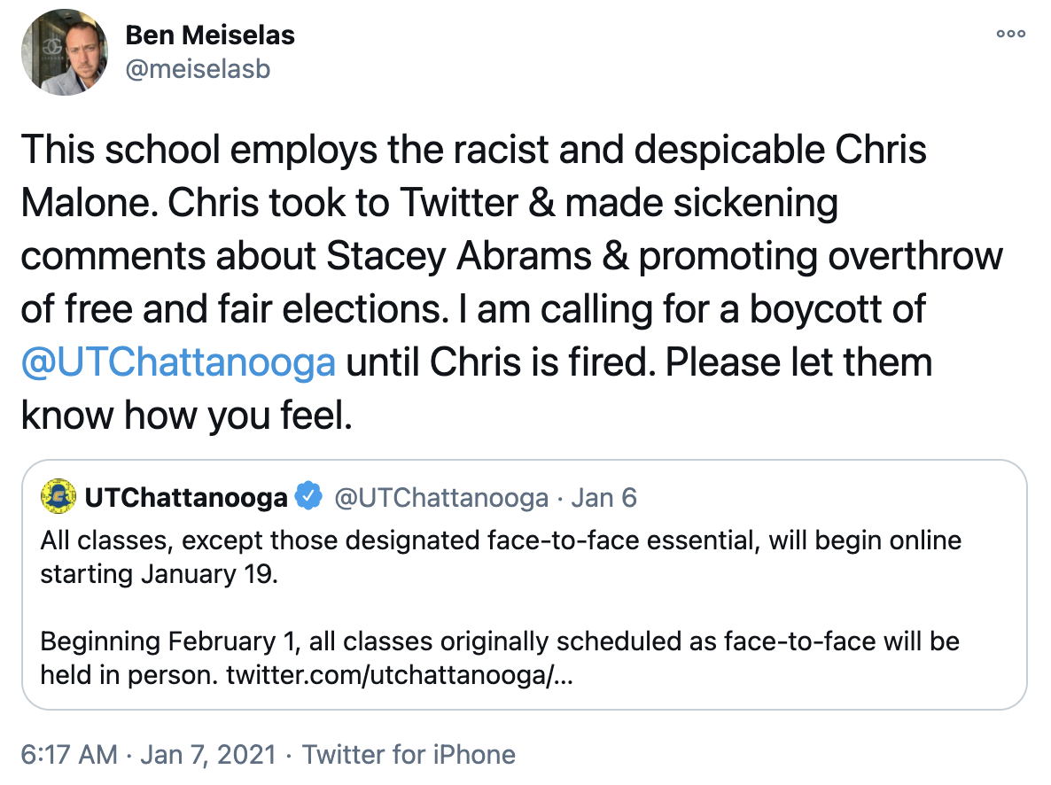 Ut Chattanooga Assistant Coach Fired Over Stacey Abrams Tweet That Alleged Voter Fraud