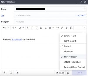 protonmail sign up page