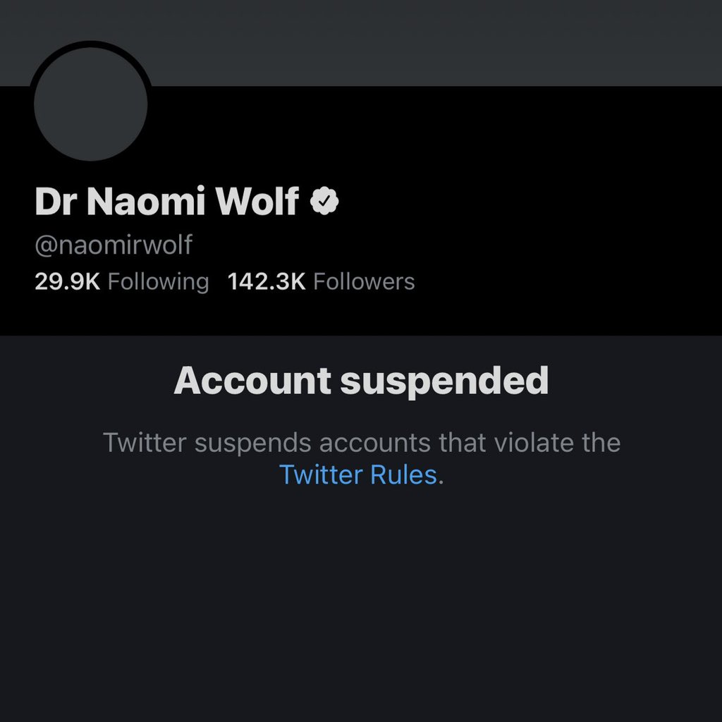 naomi wolf twitter suspended