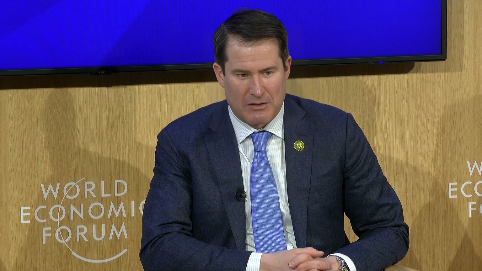 Rep. Seth Moulton says you can’t yell fire in a crowded theater (not true), blasts online “misinformation” at Davos