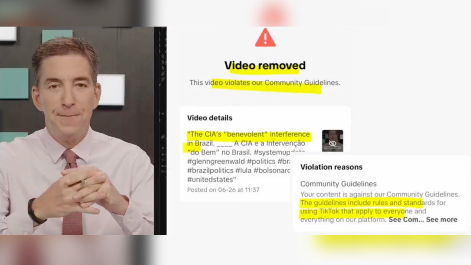 TikTok Permanently Banned Glenn Greenwald’s System Update Show Last Week and Refuses To Say Why