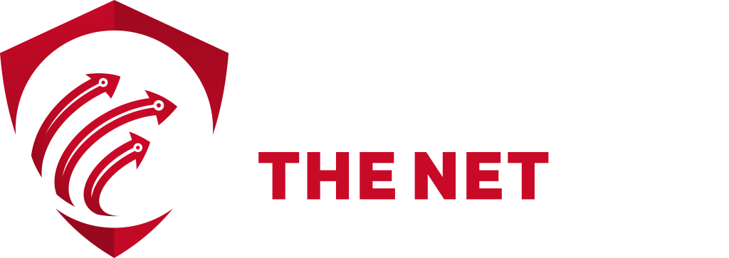 Logo with the text 'Reclaim The Net' alongside a red and black shield emblem featuring three upward-pointing arrows.