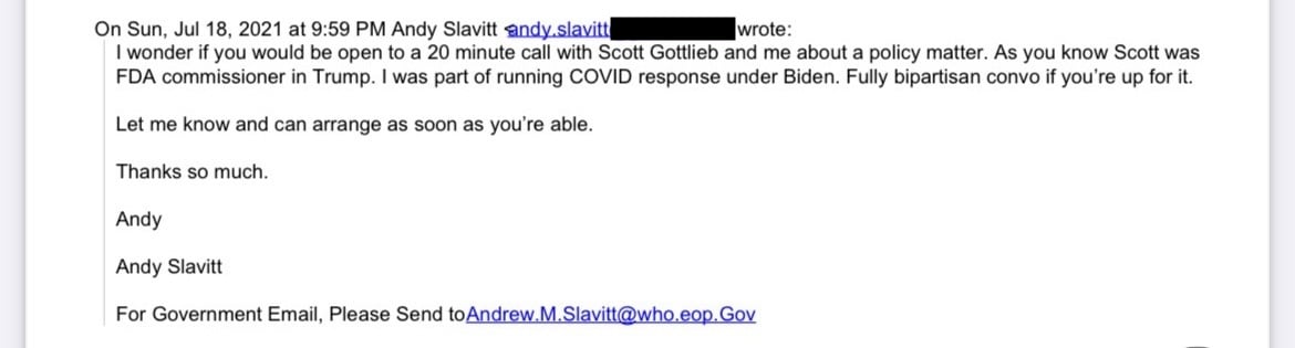 New Documents Link White House Advisor Slavitt to Pfizer and Twitter Amid COVID-19 Speech Debate
