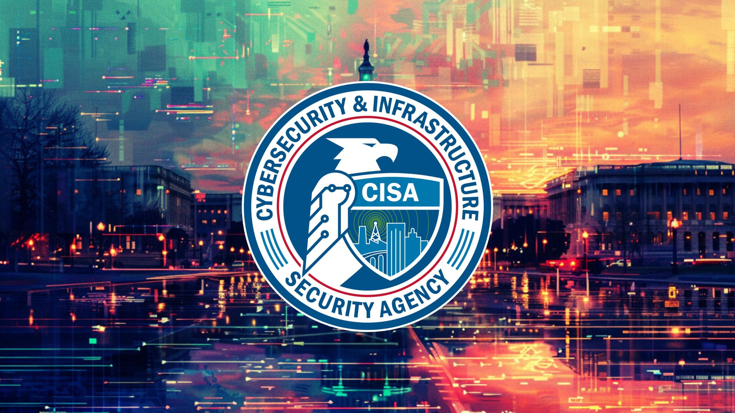 CISA logo with a digital cityscape background.