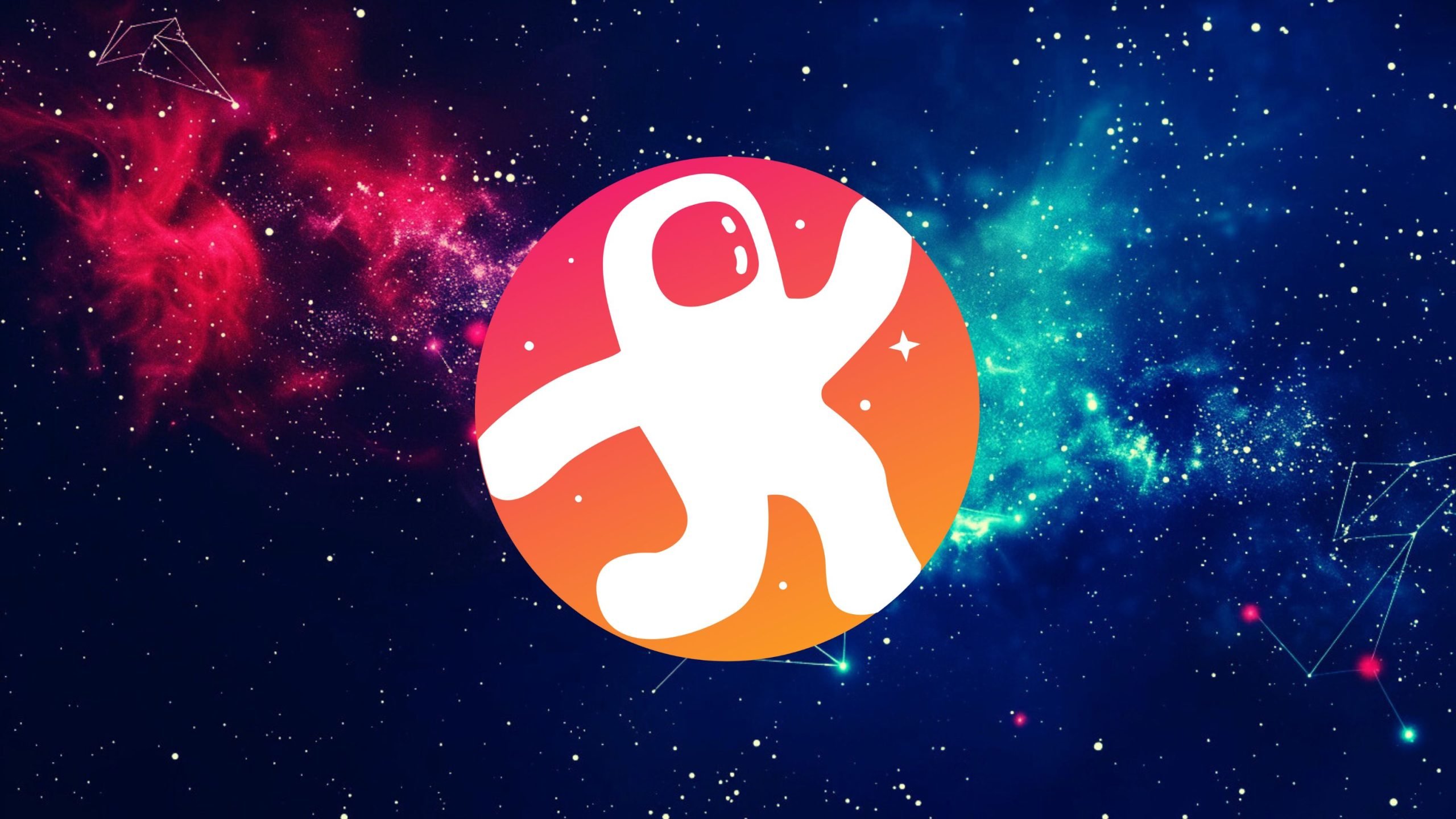 Odysee logo, set against a colorful galaxy background.