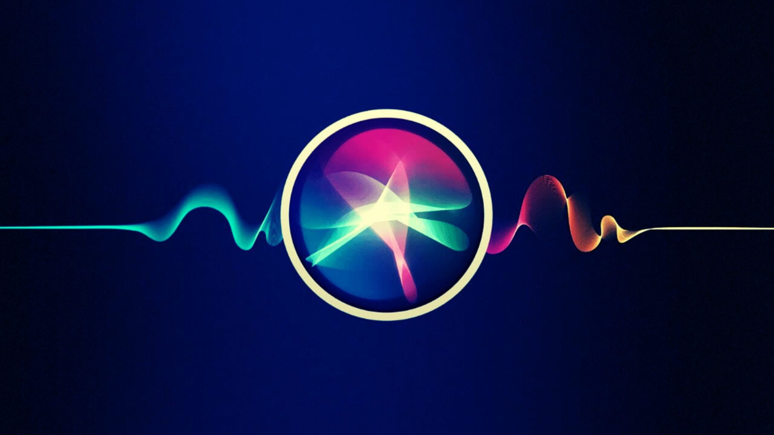 A colorful digital waveform and abstract icon on a dark background.