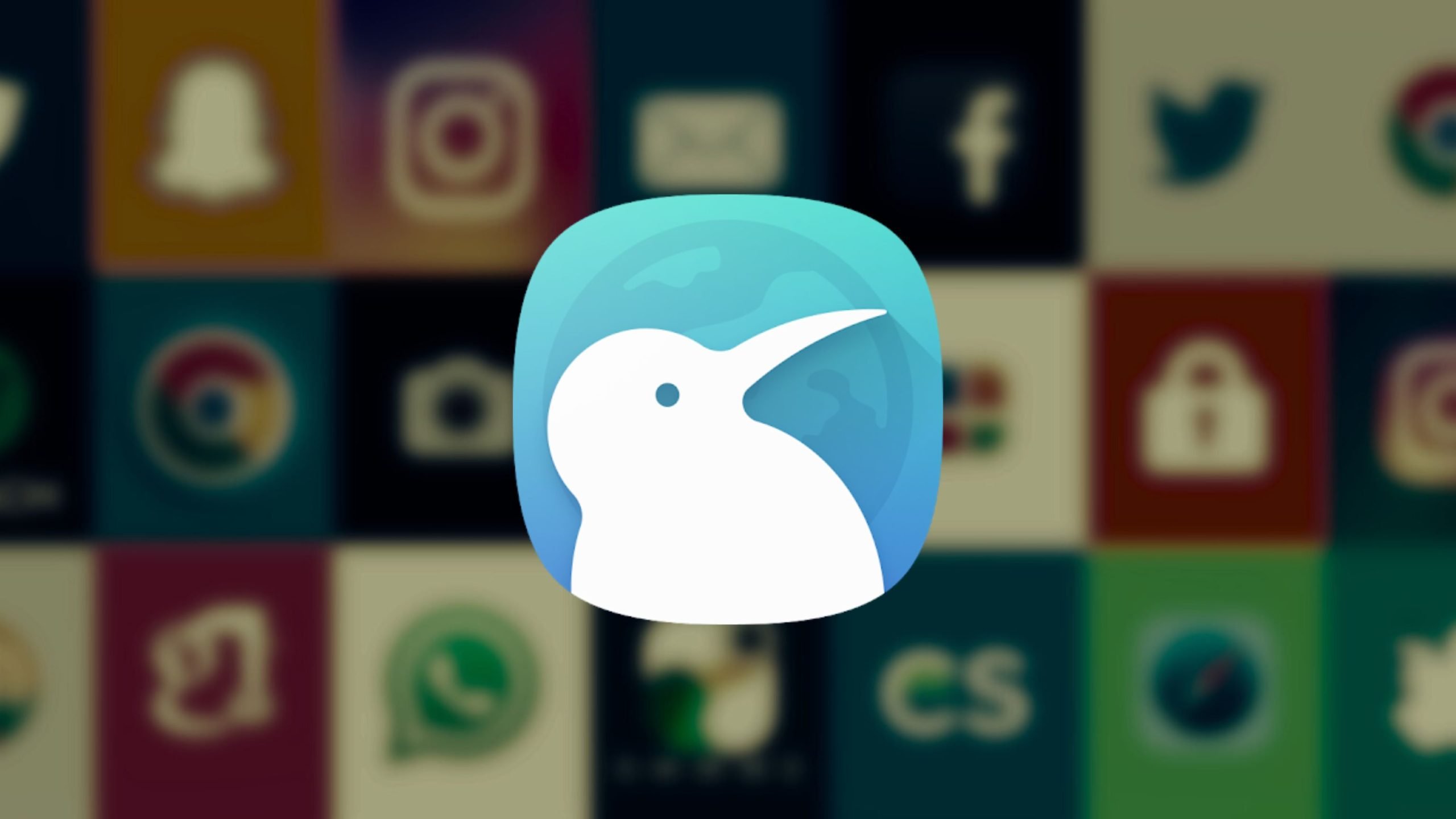 Icon of a white bird silhouette on a blue gradient background.