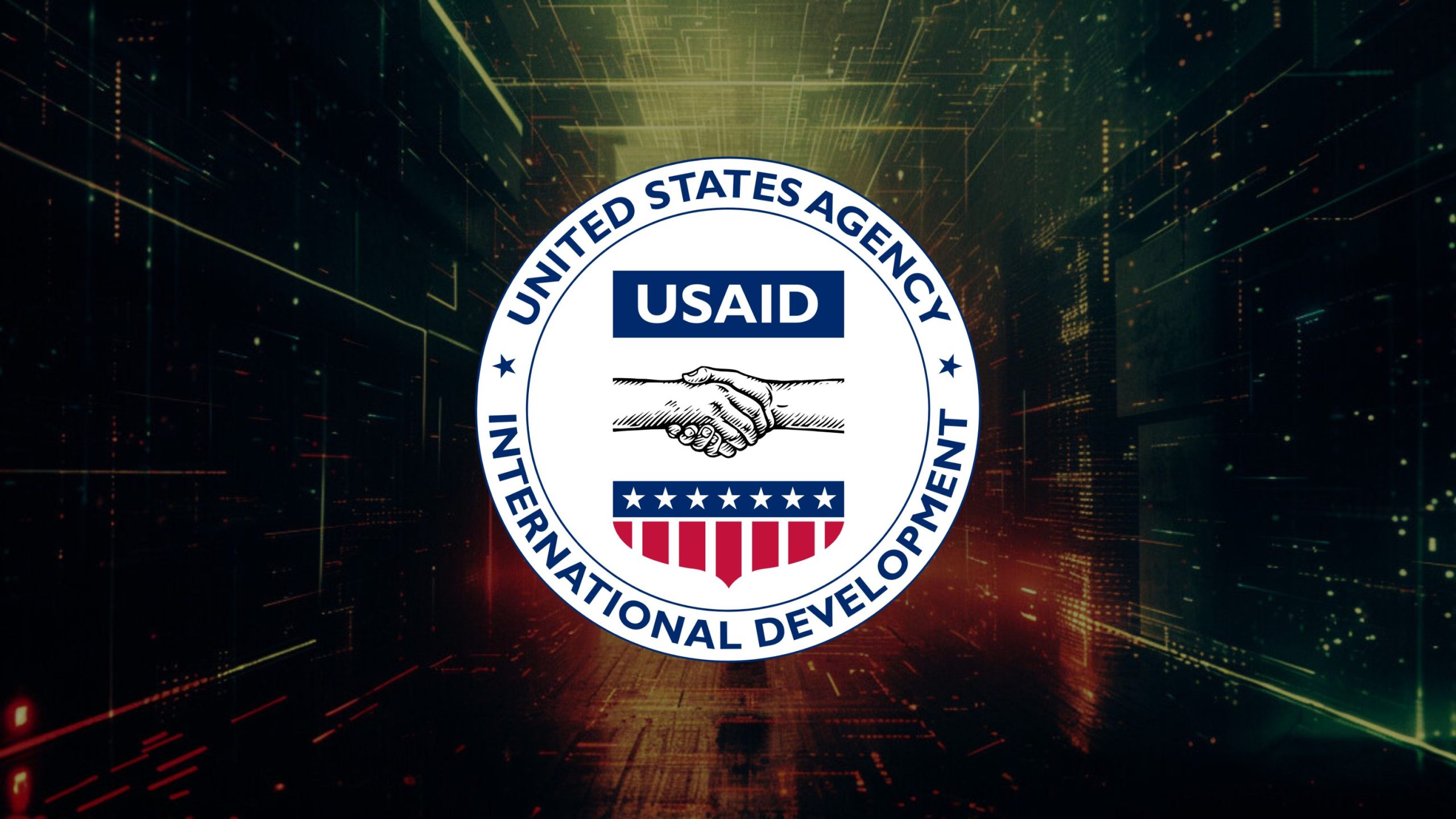 US Agency for International Development (USAID) logo on a digital background.