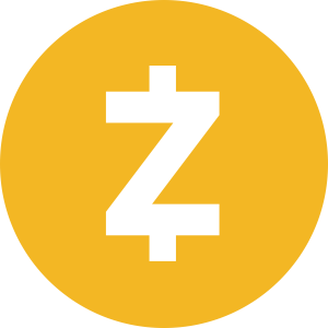Yellow circular coin with a bold white stylized 'Z' cryptocurrency symbol centered