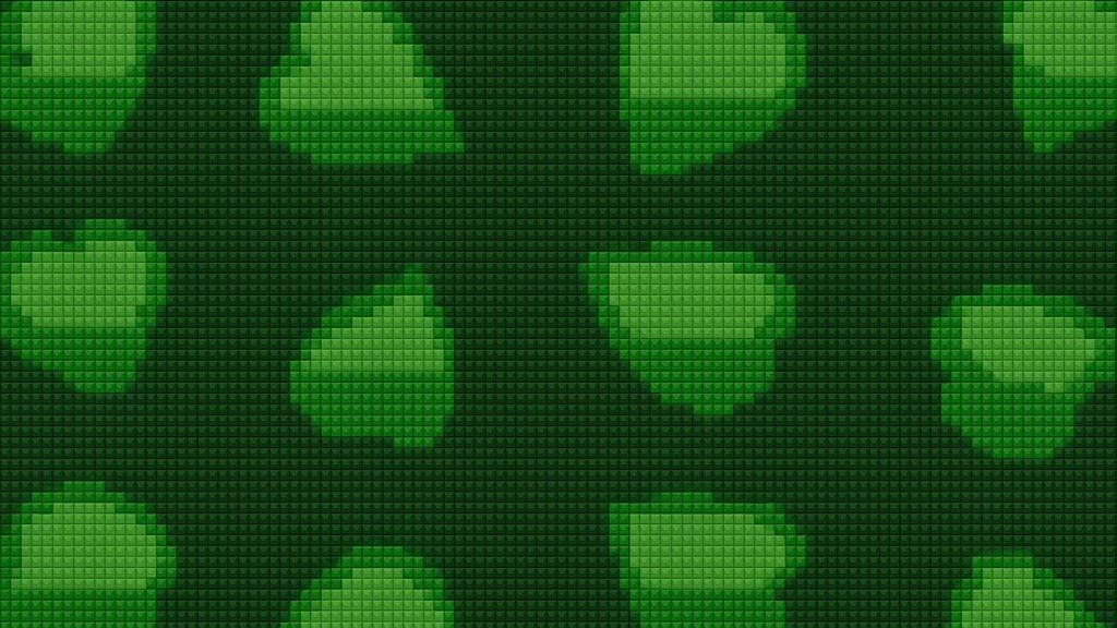 Dark green tiled grid with a repeating pattern of softer, bright green rounded shapes, creating a pixelated mosaic effect.